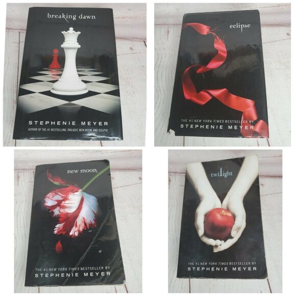 4 Twilight Saga Series Set: 1-4 Twilight, New Moon, Eclipse,Breaking Dawn Books - Picture 1 of 12